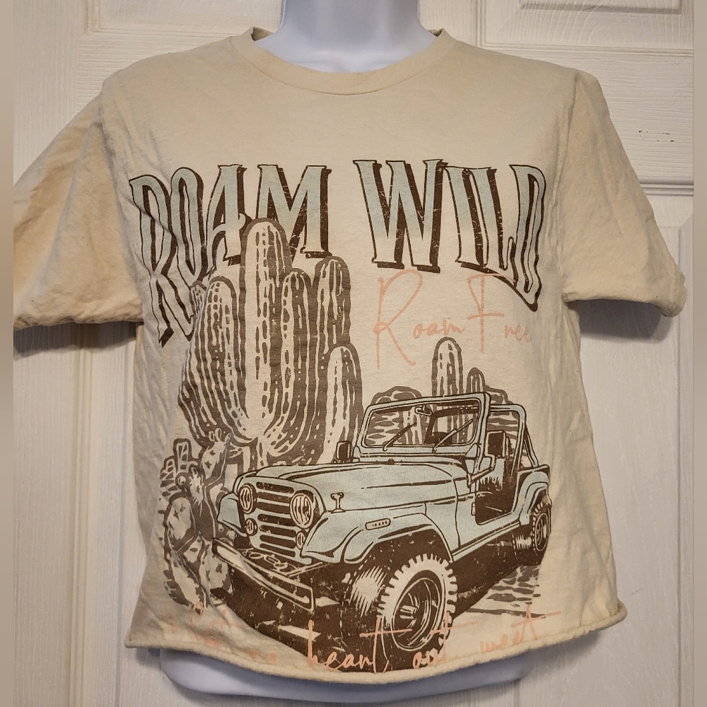 Persaya Desert Adventure Tee - Cream  Crop  100% Cotten